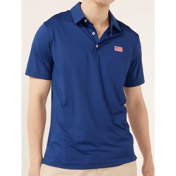 chubbies Other - Chubbies Men's Out of the Blue Performance Polo Golf Shirt‎ American Flag Medium
